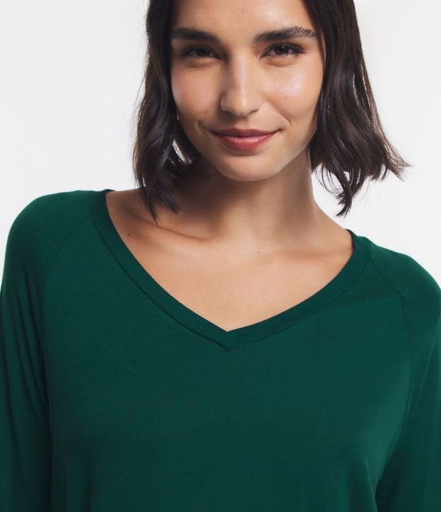 Blusa Básica en Viscosa sin Sisa con Manga 3/4 3
