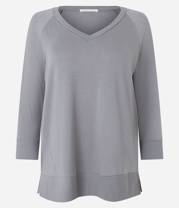 Blusa Básica en Viscosa sin Sisa con Manga 3/4 5