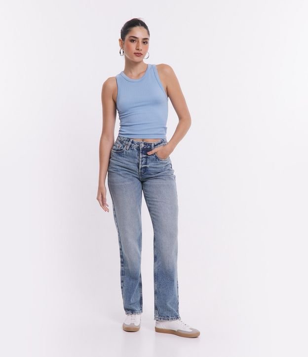 Pantalón Recto en Jeans con Bolsillos 1