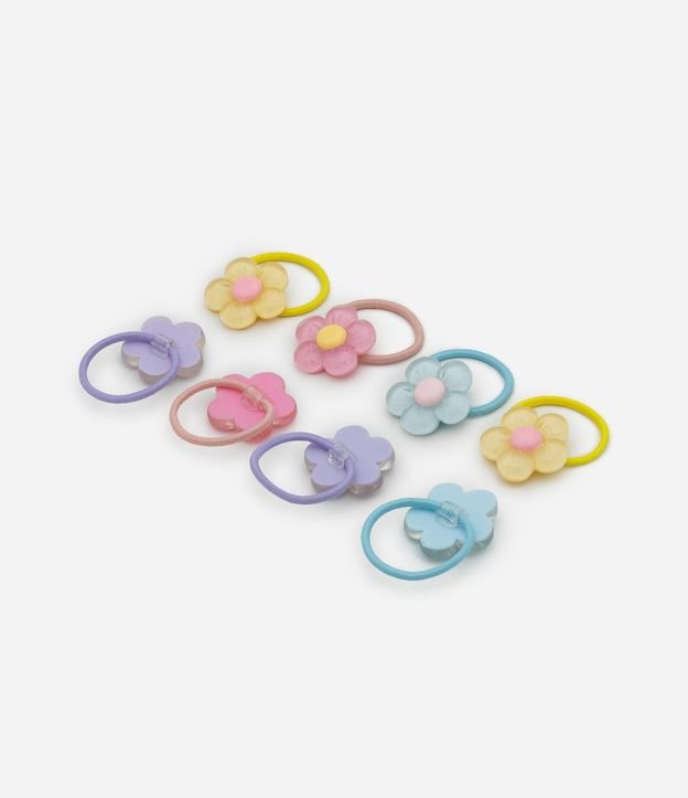 Kit 08 Elásticos para el Pelo Infantil con Flor 3