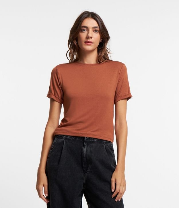 Blusa Básica en Viscosa con Manga Dobrada 4