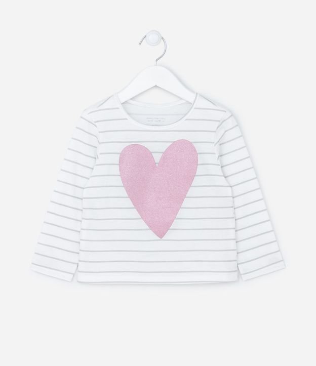 Blusa Infantil Manga Larga con Estampado en Corazón - Talle 1 a 5 años 2