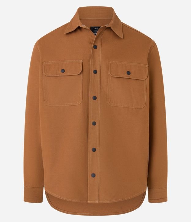 Camisa en Sarga con Botones y Bolsillos 13