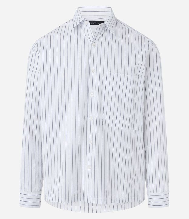 Camisa en Algodón con Rayas y Bolsillo 8