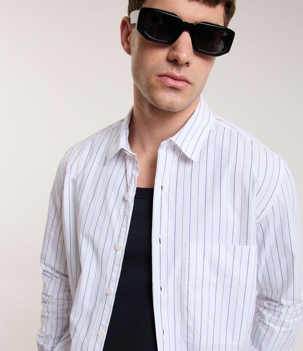 Camisa en Algodón con Rayas y Bolsillo 4