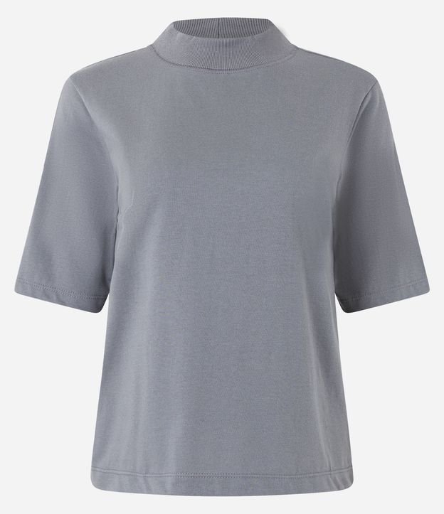 Blusa en Algodón con Cuello Alto y Manga Corta 5