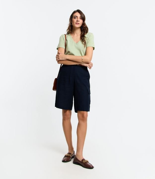 Blusa Básica en Algodón con Escote V 2
