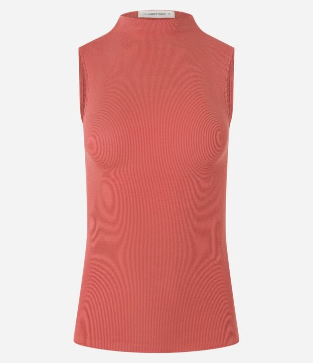 Blusa en Viscosa con Cuello Alto y Textura Acanalada 5