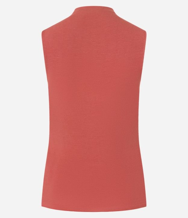 Blusa en Viscosa con Cuello Alto y Textura Acanalada 7