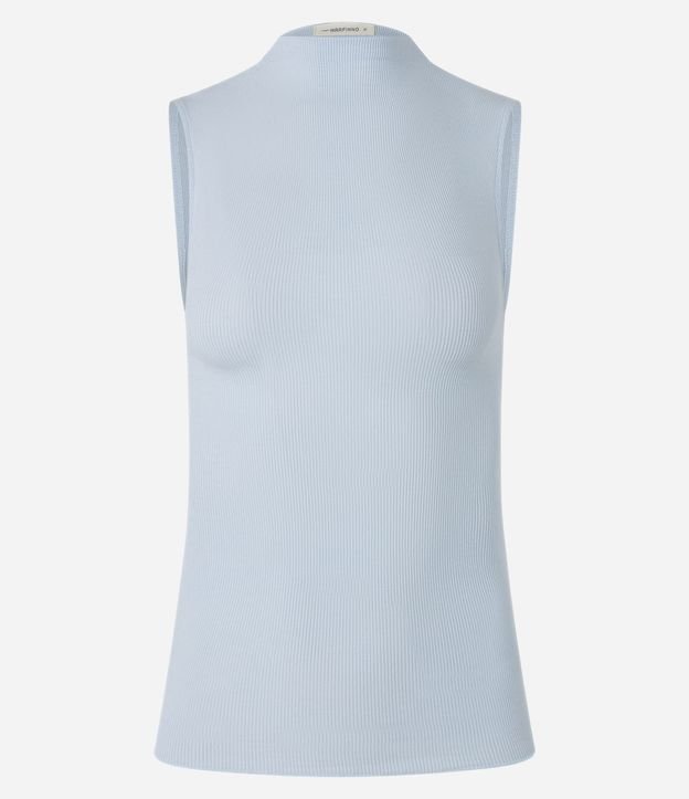 Blusa en Viscosa con Cuello Alto y Textura Acanalada 6