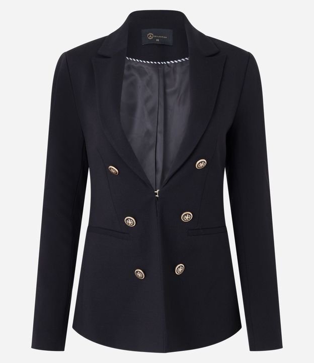 Blazer en Punto Roma Sastrería con Botones Escudo 5