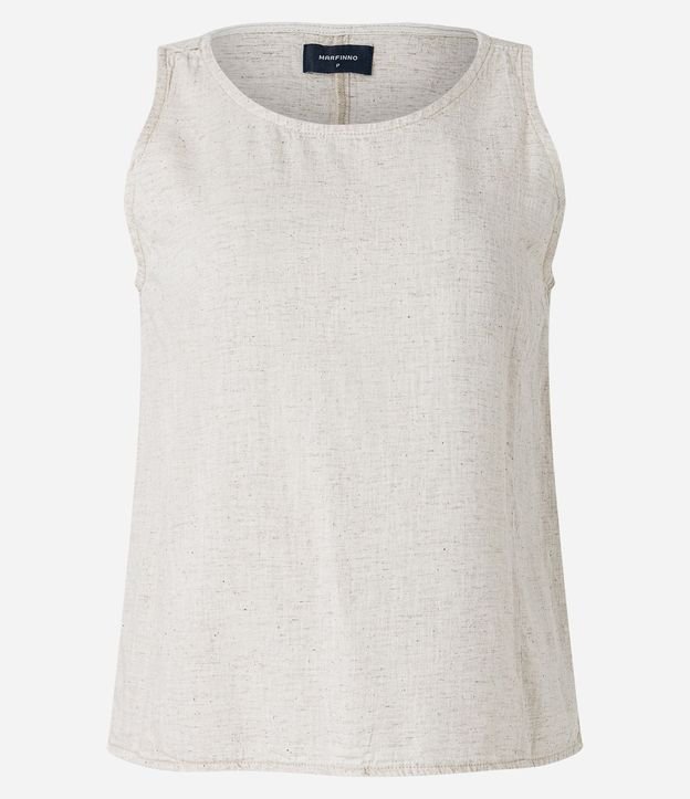 Blusa Musculosa en Sarga con Efecto Lino 6