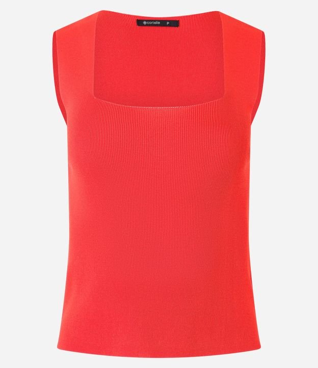 Blusa Cropped en Punto con Escote Cuadrado 6