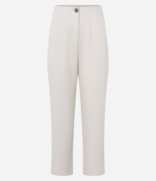 Pantalón Carrot Sastrería con Tiro Alto y Botón Contrastante 4