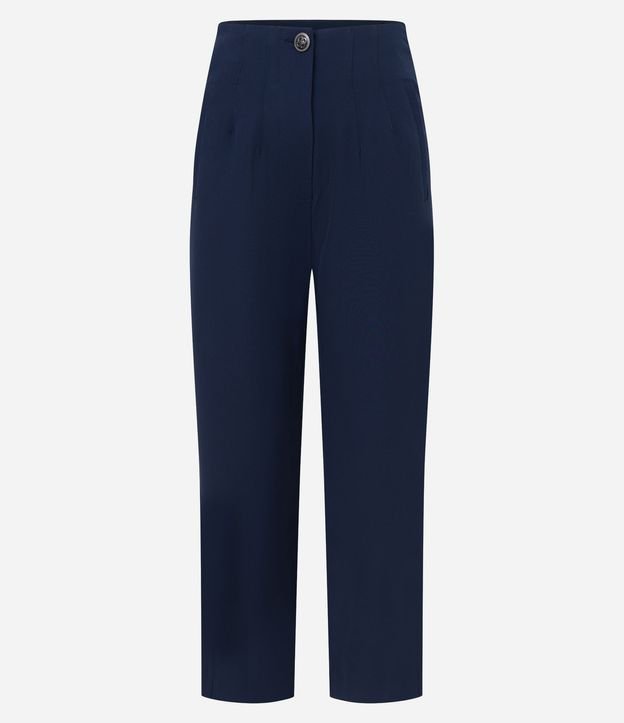 Pantalón Carrot Sastrería con Tiro Alto y Botón Contrastante 4