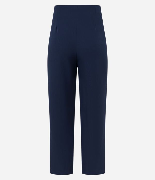 Pantalón Carrot Sastrería con Tiro Alto y Botón Contrastante 5