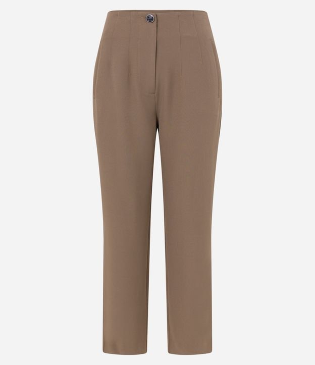 Pantalón Carrot Sastrería con Tiro Alto y Botón Contrastante 5