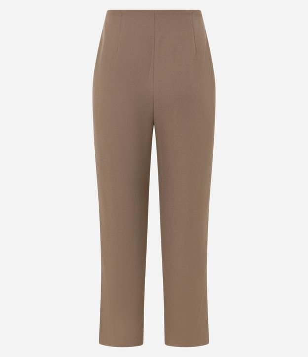 Pantalón Carrot Sastrería con Tiro Alto y Botón Contrastante 6