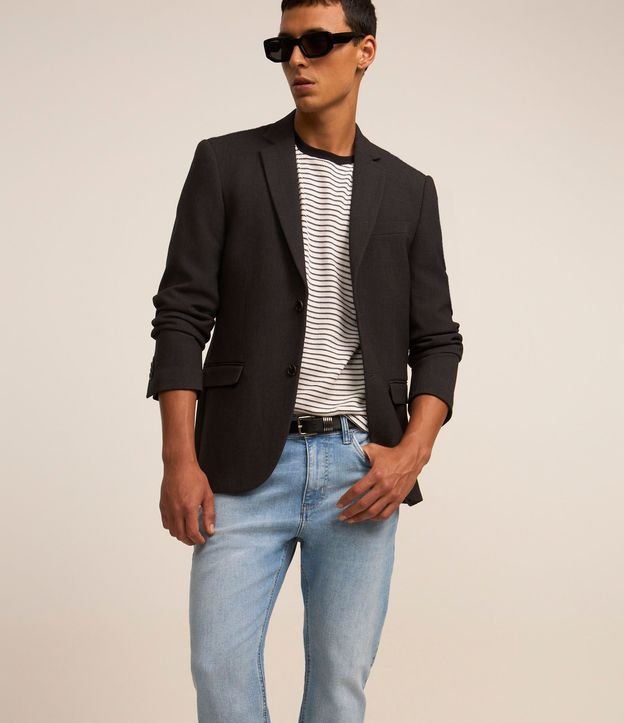 Pantalón Slim Jeans Básica con Elastano y Pequeños Ruidos 3