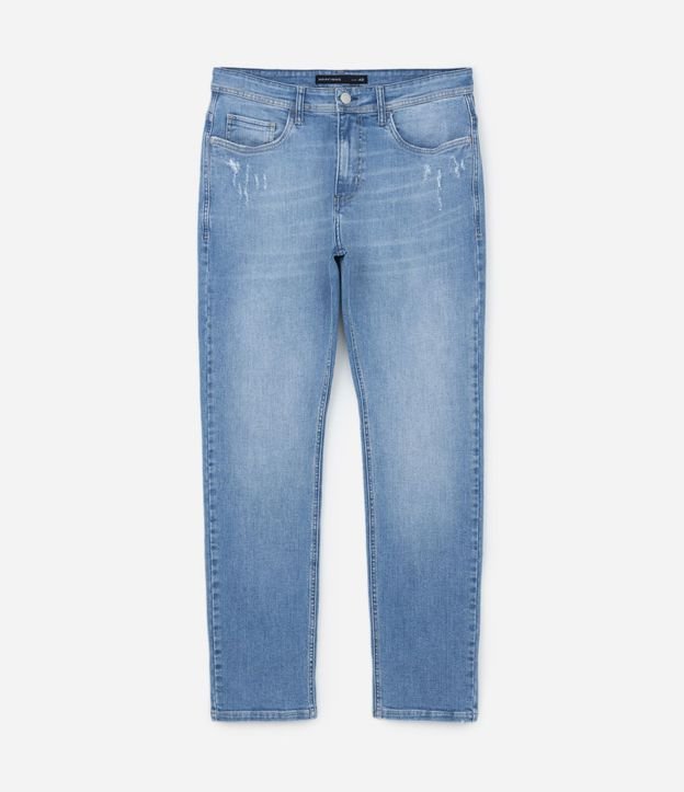 Pantalón Slim Jeans Básica con Elastano y Pequeños Ruidos