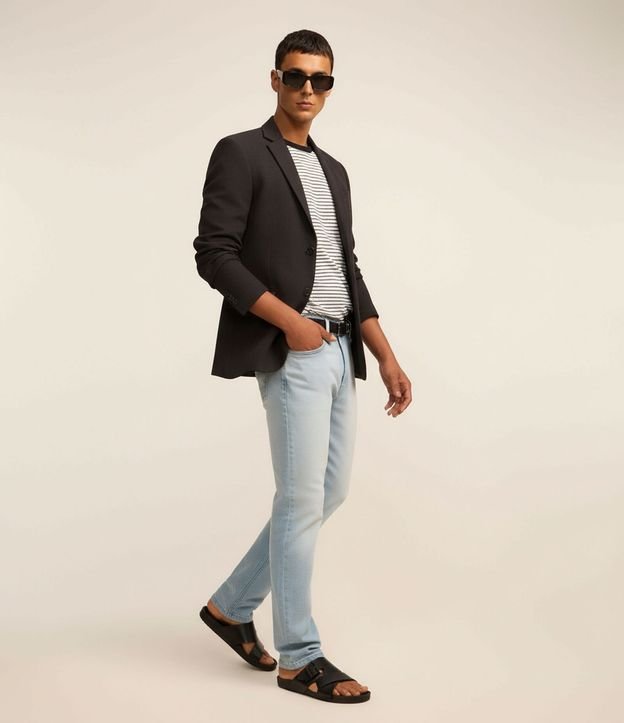 Pantalón Slim Jeans Básica con Elastano y Pequeños Ruidos