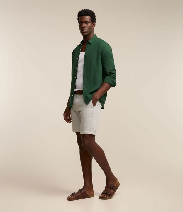 Bermuda Slim Texturizada en Lino con Algodón