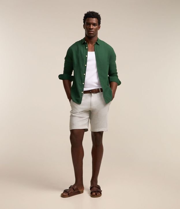 Bermuda Slim Texturizada en Lino con Algodón 2