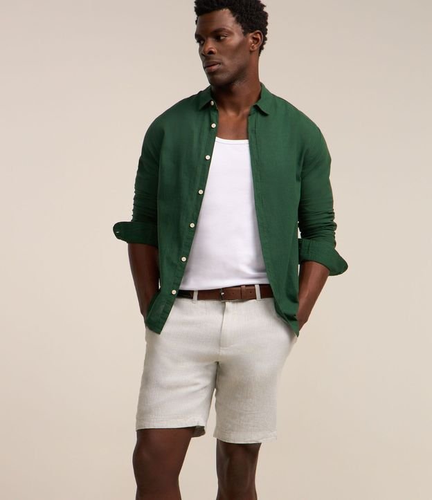 Bermuda Slim Texturizada en Lino con Algodón 3