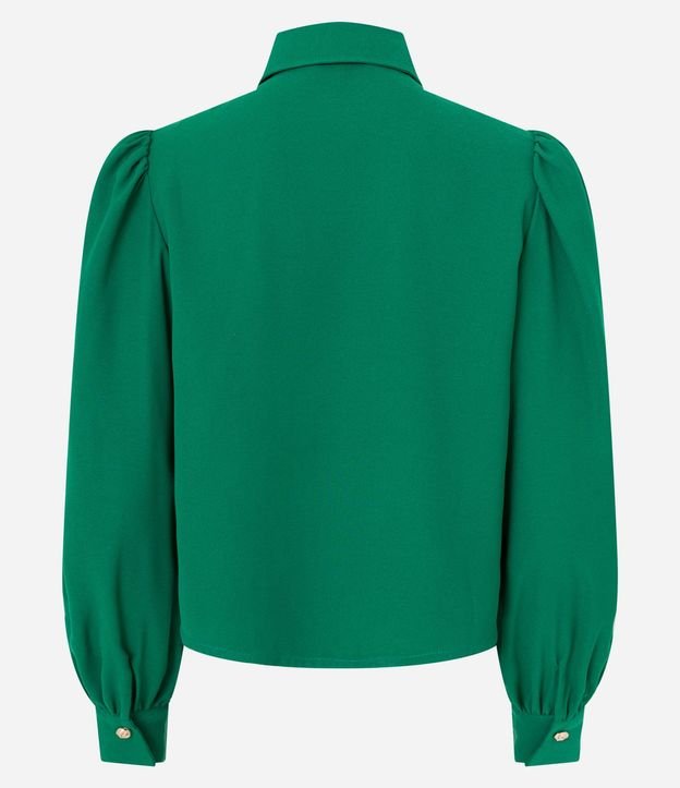 Camisa en Crepé con Botón Diferenciado y Manga Abullonada 6