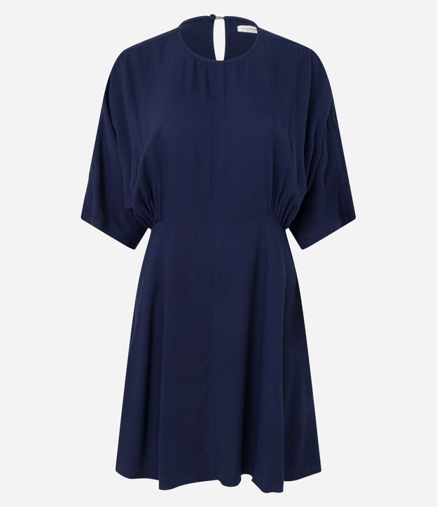Vestido Corto en Viscosa con Manga Murciélago y Escote V 2