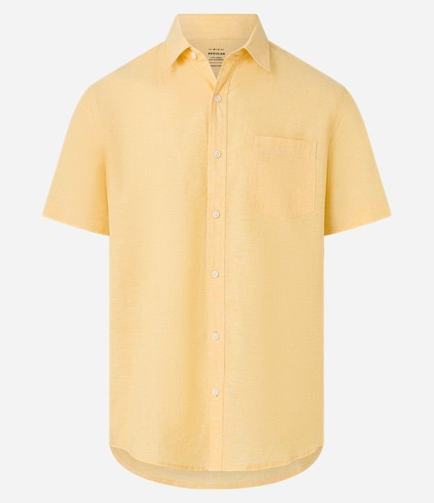Camisa Comfort Básica en Lino con Bolsillo Delantero 4