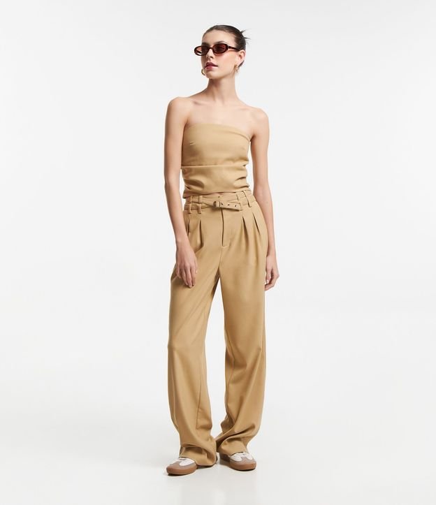 Blusa Cropped en Sastrería Sin Breteles con Lastex 2