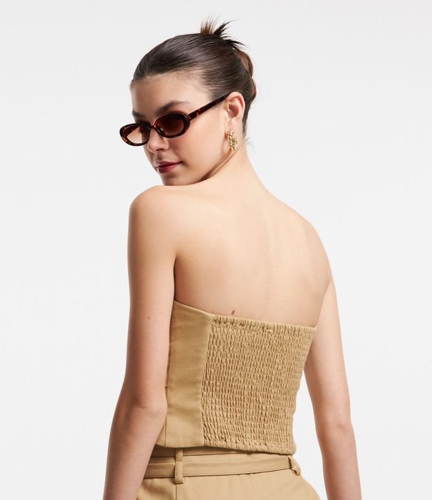 Blusa Cropped en Sastrería Sin Breteles con Lastex 3