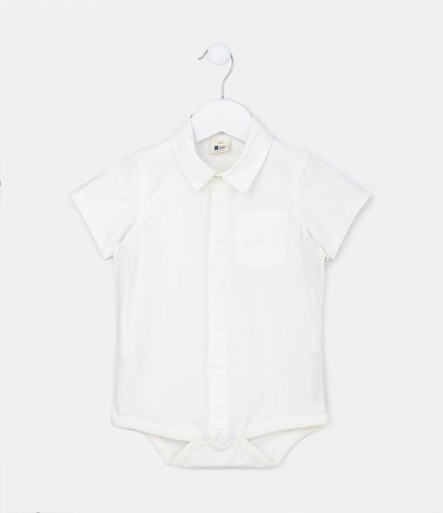 Body Camisa Infantil en Tricolina con Pequeño Bolsillo - Talle 03 a 18 meses