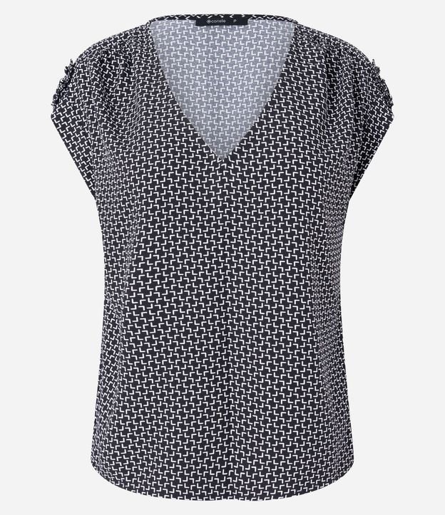 Blusa en Crepé con Detalle en el Hombro y Estampa Geométrica 6