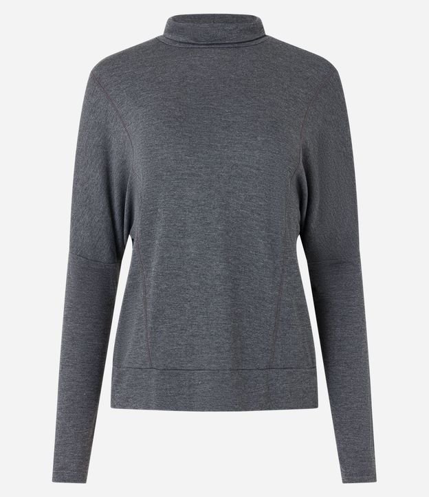 Blusa en Punto Liviano con Recortes y Cuello Mediano 6