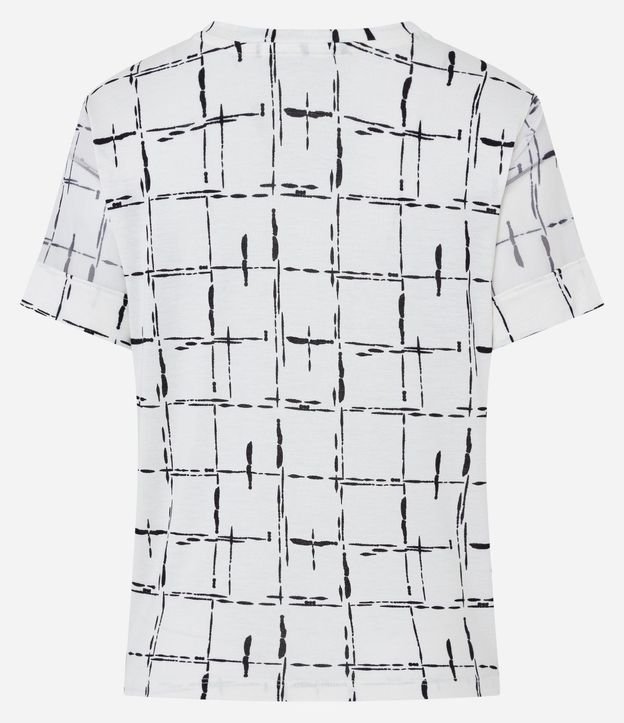 Blusa en Viscosa con Detalle de Tule en la Manga y Estampado Geométrico 8