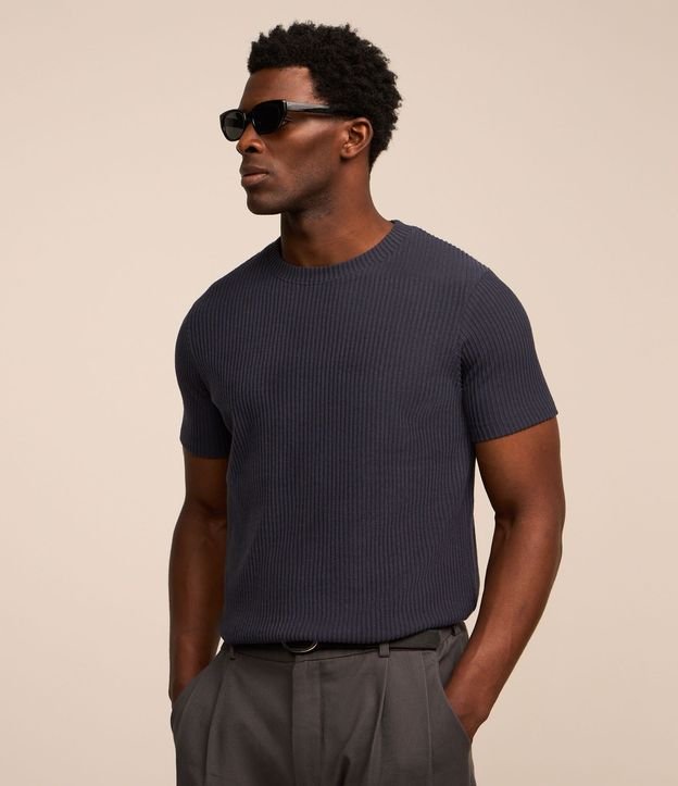 Remera en Rib con Textura Atercipelada