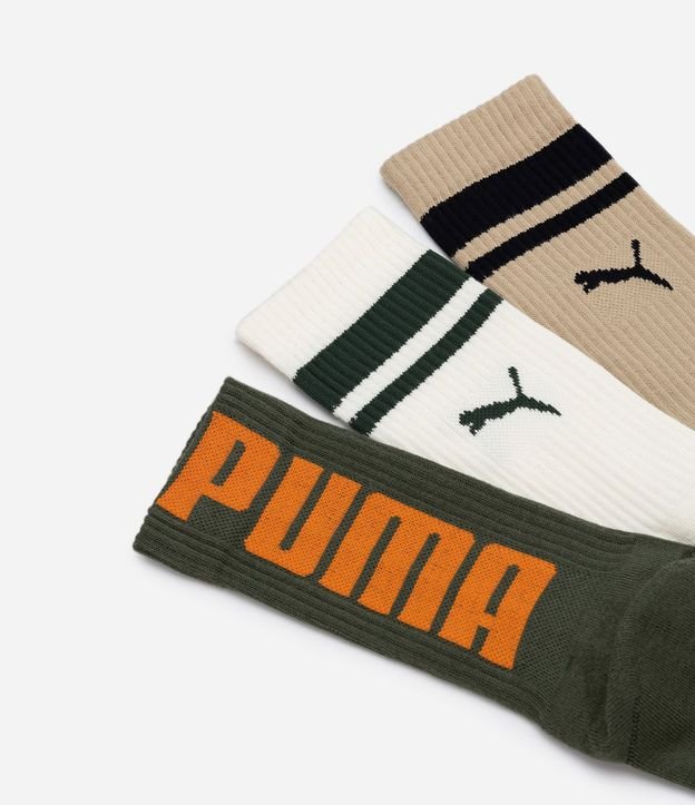 Kit 03 Medias Caña Larga Deportivas en Algodón Puma 4