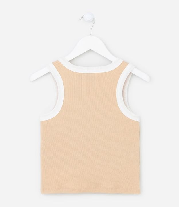 Musculosa Cropped Acanalada Infantil con Bies Contrastante - Talle 5 a 14 años 3