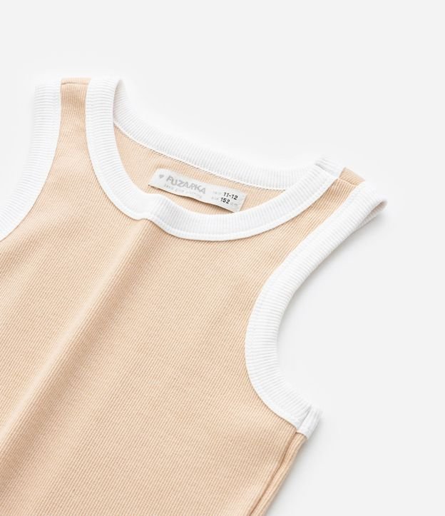 Musculosa Cropped Acanalada Infantil con Bies Contrastante - Talle 5 a 14 años 5