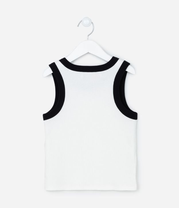Musculosa Cropped Acanalada Infantil con Bies Contrastante - Talle 5 a 14 años 3