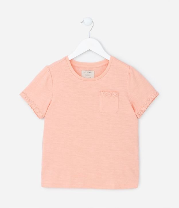 Blusa Infantil con Bolsillo y Bordado Broderie - Talle 1 a 5 años