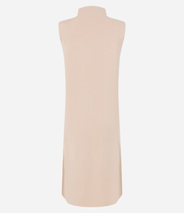 Vestido en Viscosa con Hombreras y Cuello Alto 7