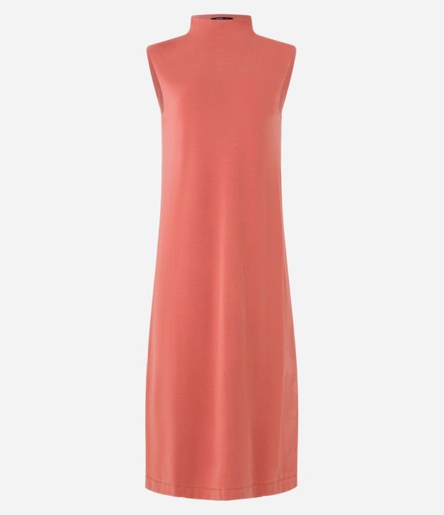 Vestido en Viscosa con Hombreras y Cuello Alto 7