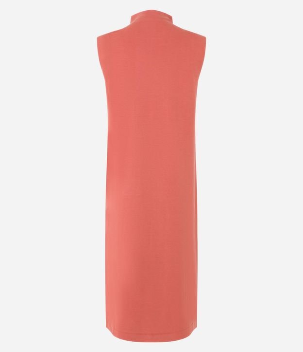 Vestido en Viscosa con Hombreras y Cuello Alto 8