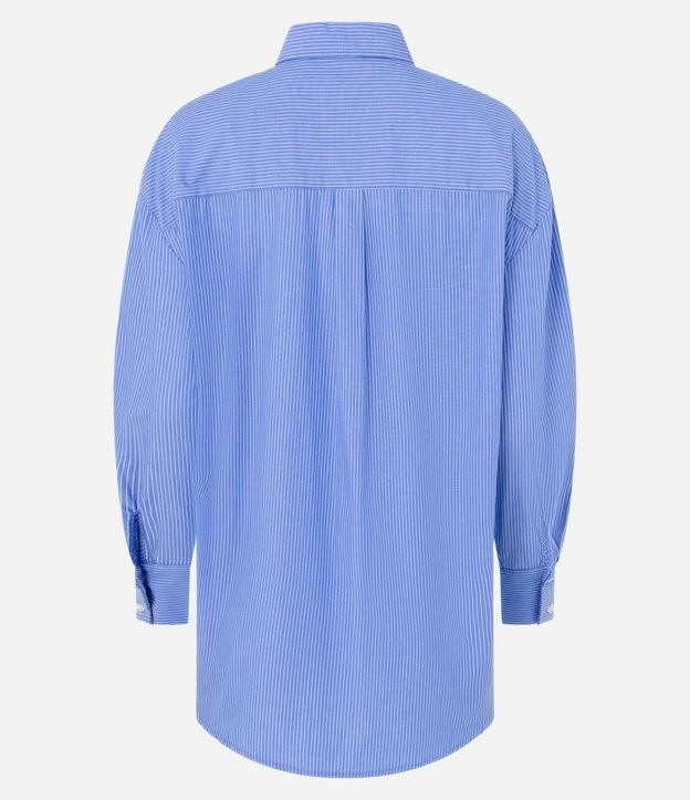Camisa Alargada en Tricolina con Rayas 7