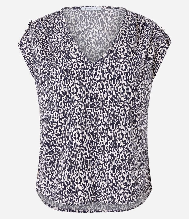 Blusa en Crepé con Escote V y Detalle de Botones en el Hombro 5