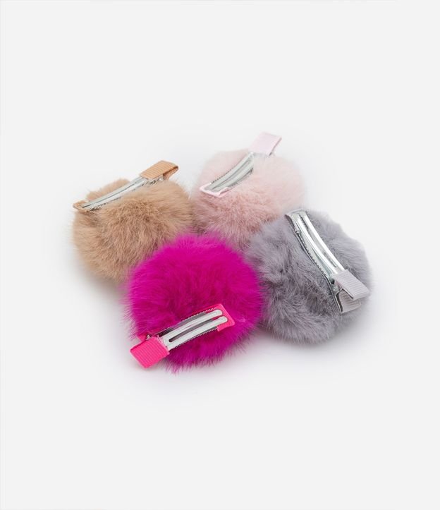 Kit 04 Pinzas para el Pelo Infantil de Pompón - Talle U 2