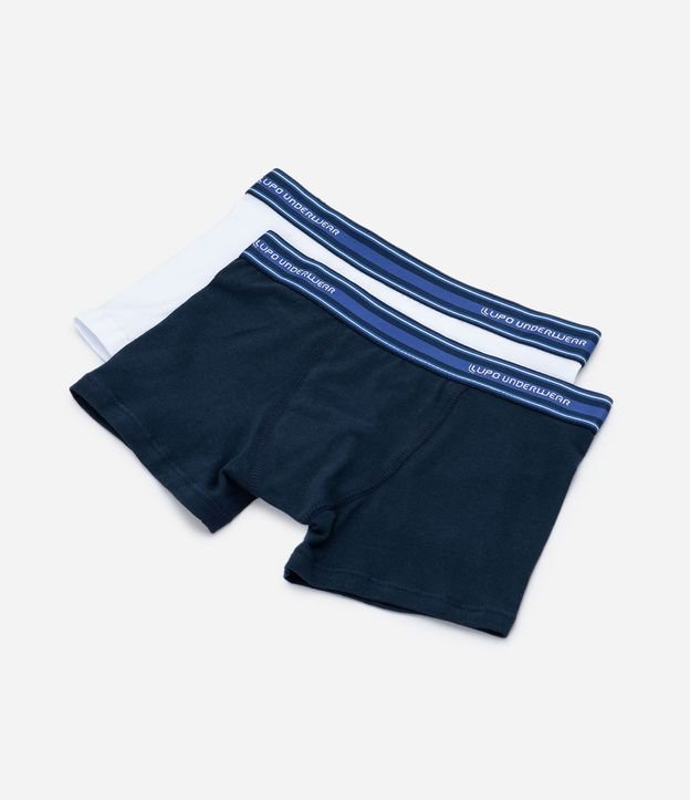 Kit 02 Calzoncillo Boxer Infantil en Algodón con Cintura Elástica Lupo - Talle P al GG
